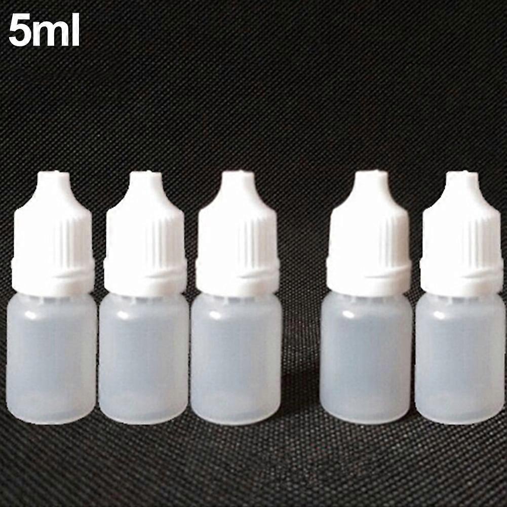 5Pcs 5-100ml Empty Plastic Squeezable Dropper Bottles Eye Liquid Containers