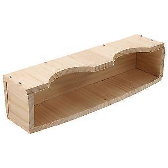Mangeoire en bois rainurée pour nourrir 2 lapins domestiques
