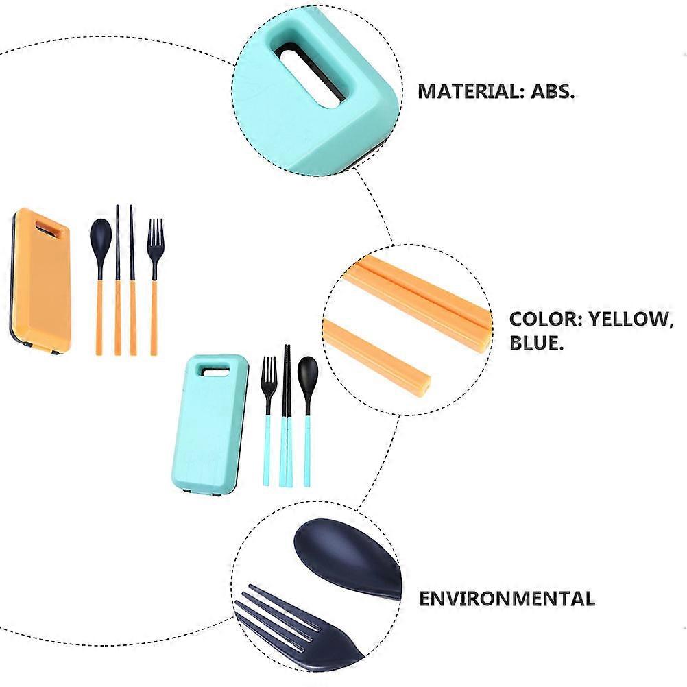 Folding Cutlery 2Sets Tableware Dinner Service for Eating Use with Case