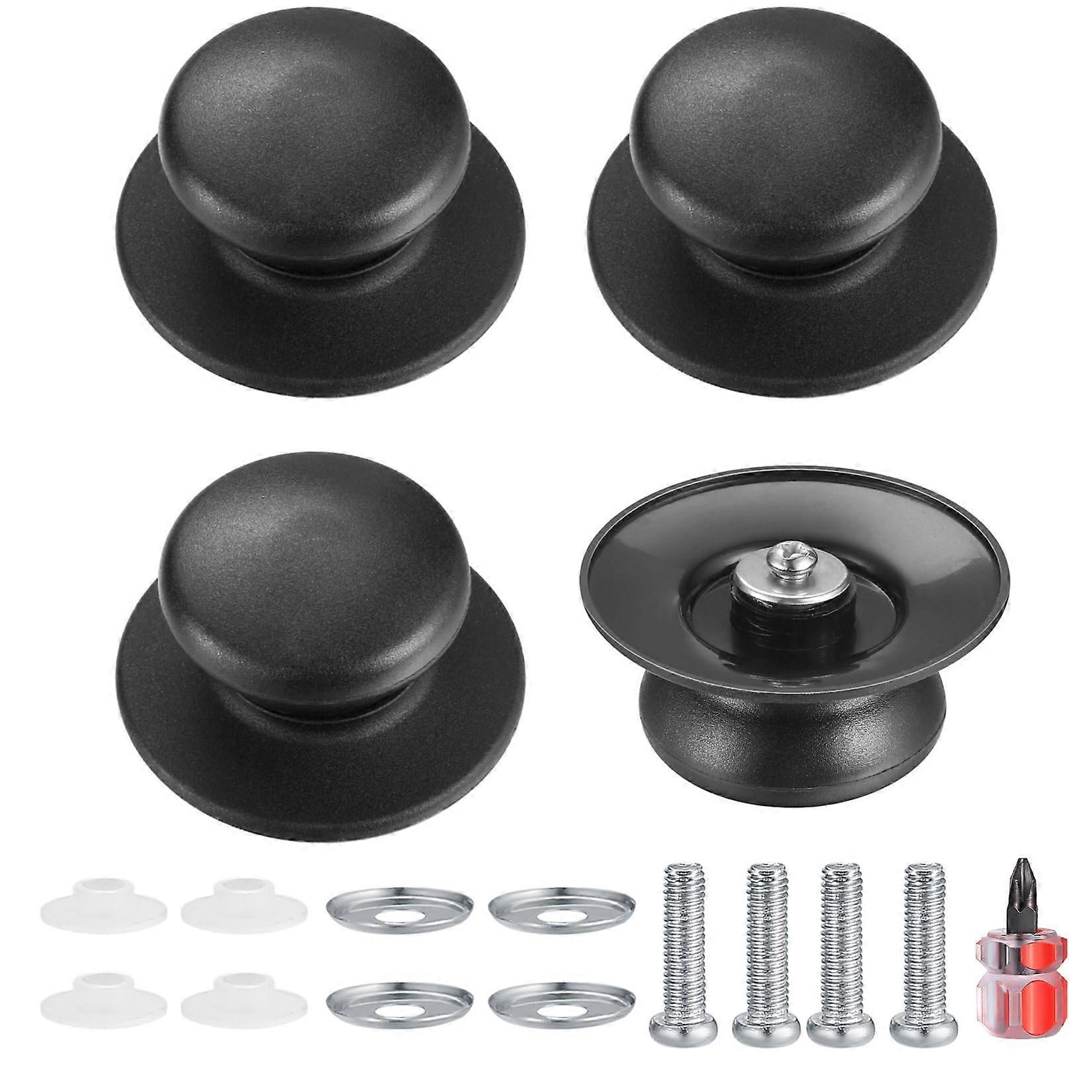 4 Pack Universal Bakelite Pot Lid Knobs with Stainless Steel Screws
