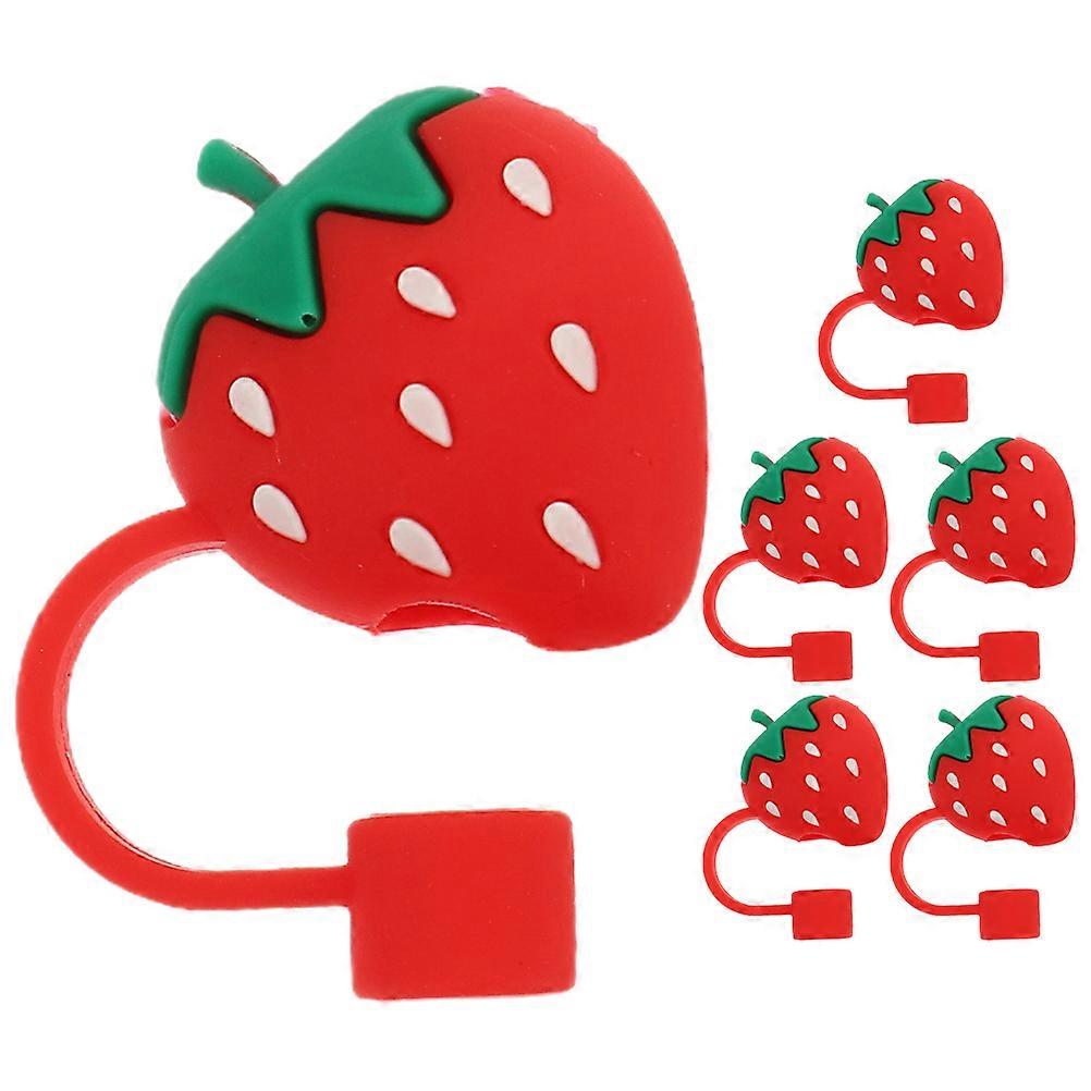 Reusable Silicone Straw Tips Cover Straw Protector with 6Pcs