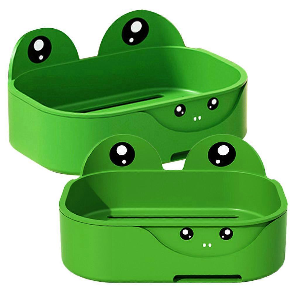 Wall Mount Soap Holder Frog Shape for Bathroom Use 2Pcs Set