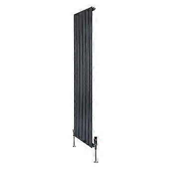 Flat Single Column Radiator 1600mm x 420mm TRV Chrome Valves Modern Designer Single Panel Central