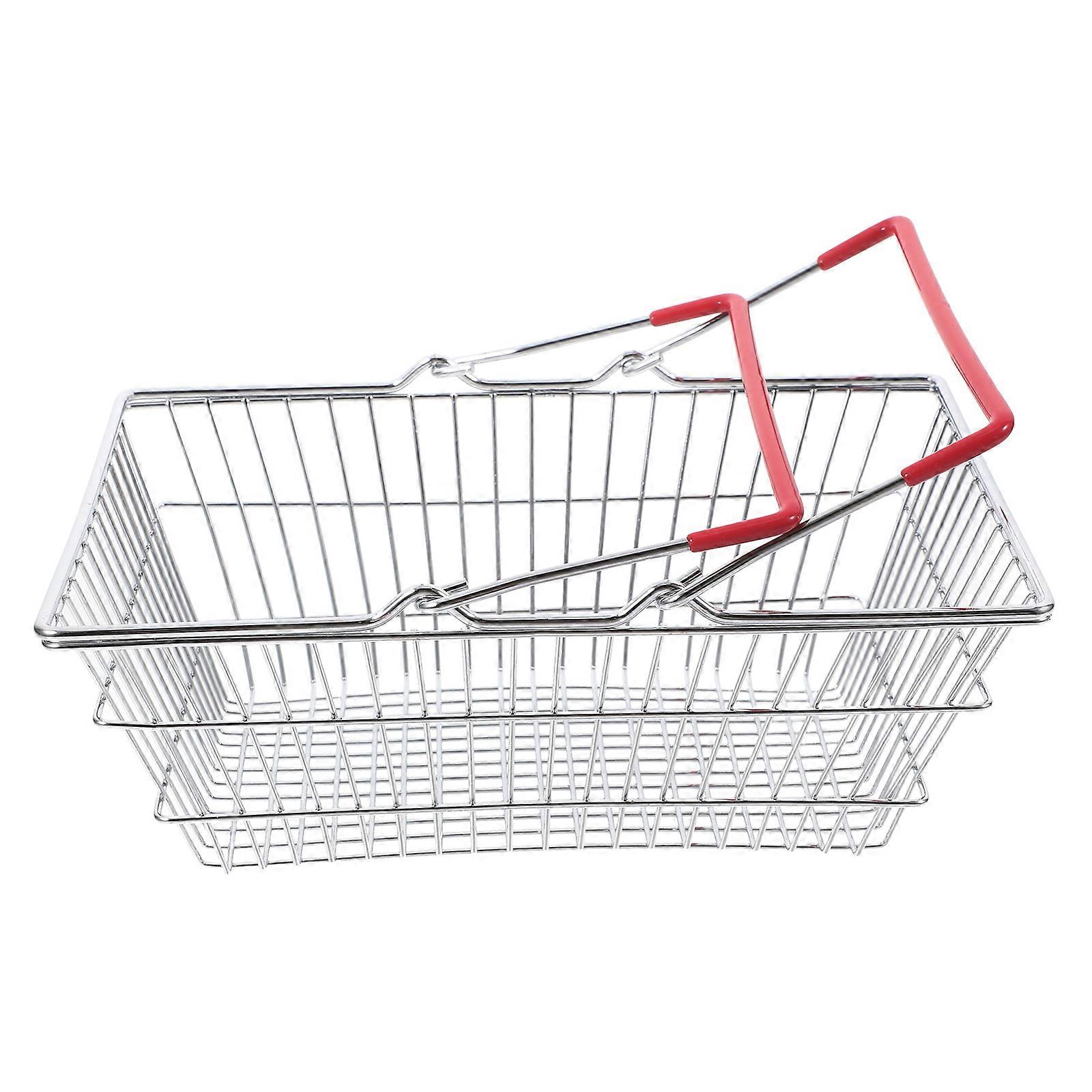 Mini cesta de compras de ferro para crianças.