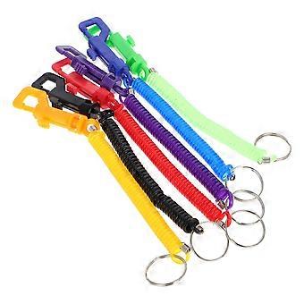 Spring Coil Keychain Retractable Flexible Key Holder 6Pcs Multicolor Set