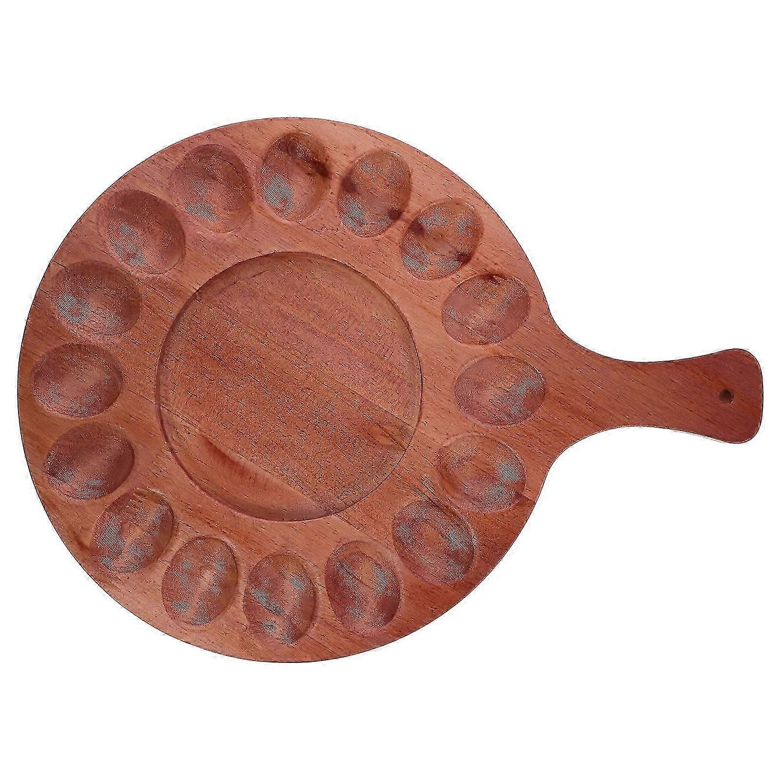 Deviled Eggs Wooden Egg Storage Plate for Double Side Serving Plate