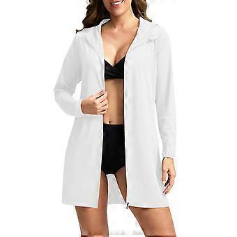 Stilvolles Sonnenschutz-Top, modisches Sonnenshirt, atmungsaktive Badebekleidung, geeignet für Damen, sowohl für Sport als auch für Freizeit, Weiß, XL