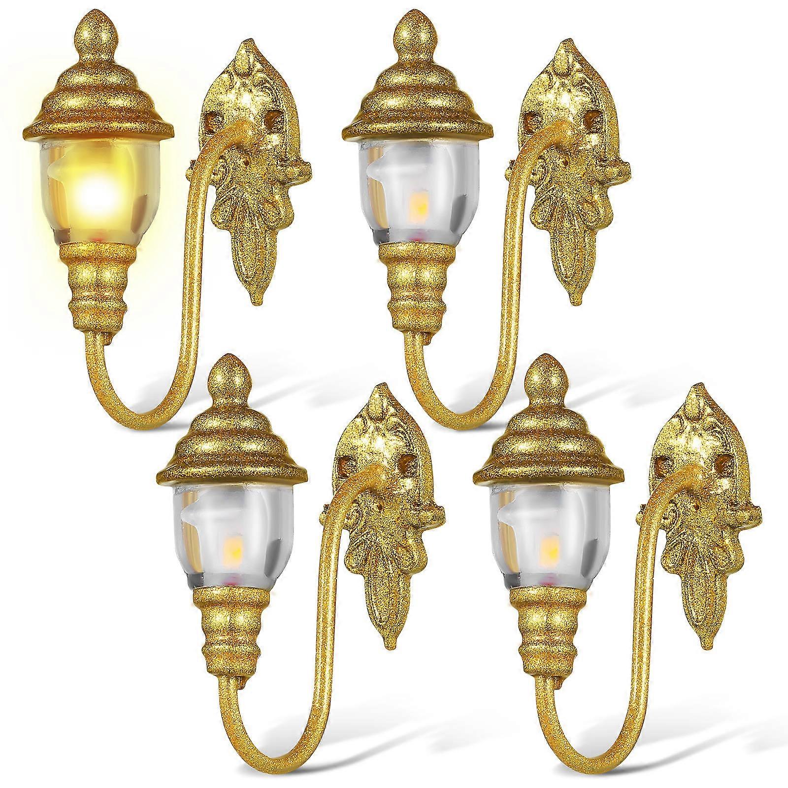 4pcs Simulated Mini Yard Lights Model Light Model Sand Table Lamp Decorations