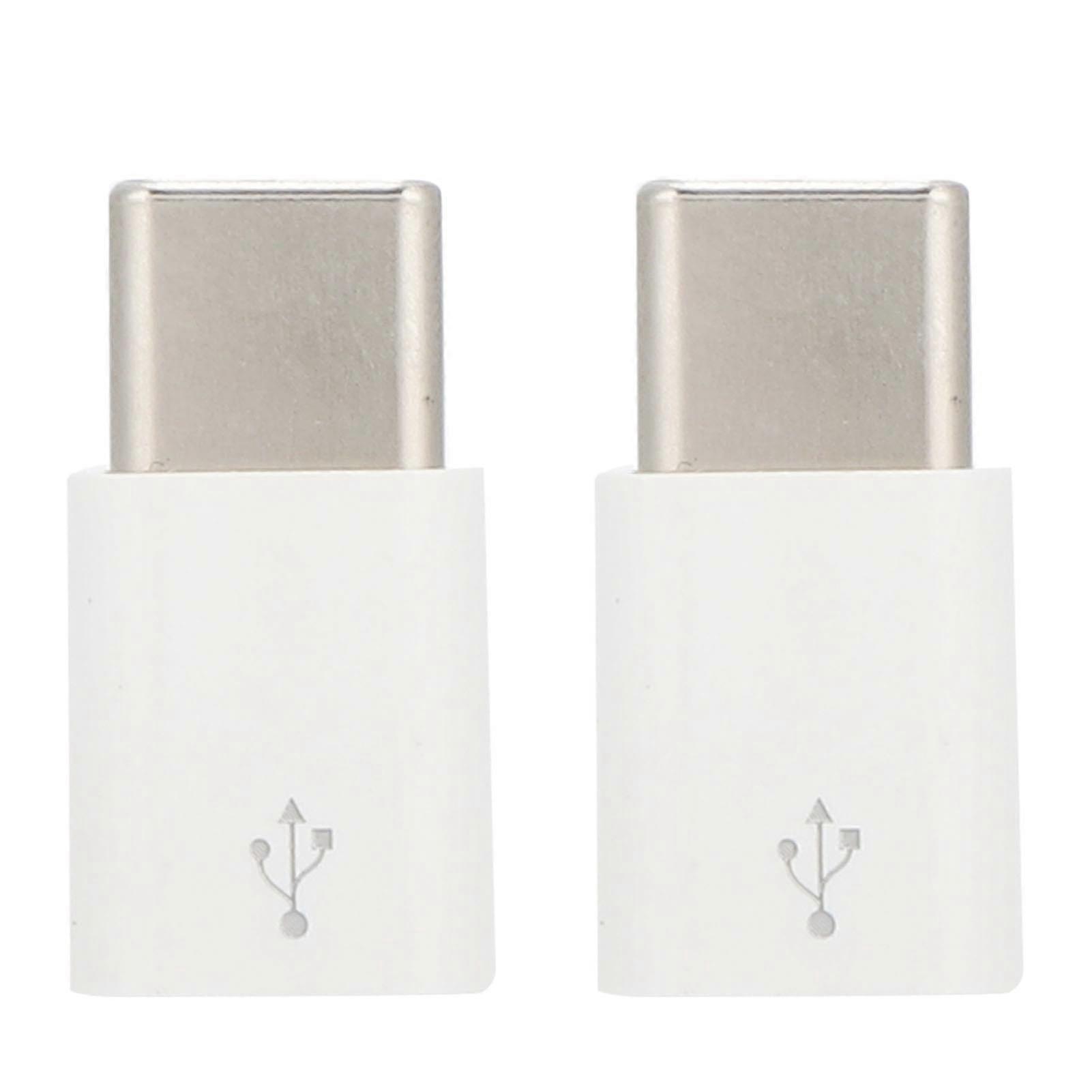2Pcs Adapter Micro to TypeC Plug Play Great Compatibility Conversion Head compatible with Data Transfer Charging
