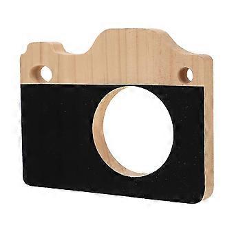Wooden Camera Ornament Set, 4-Piece Decorative Wood Decor for Home, Desk, or Gift