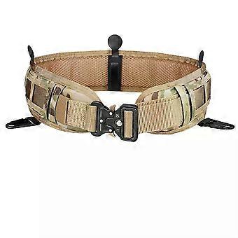 Tactical Belt Men's 130CM Outdoor Quick Release Molle Belts Oxcompatible withd Cloth Buckle Hunting Sports Mens Black Thick