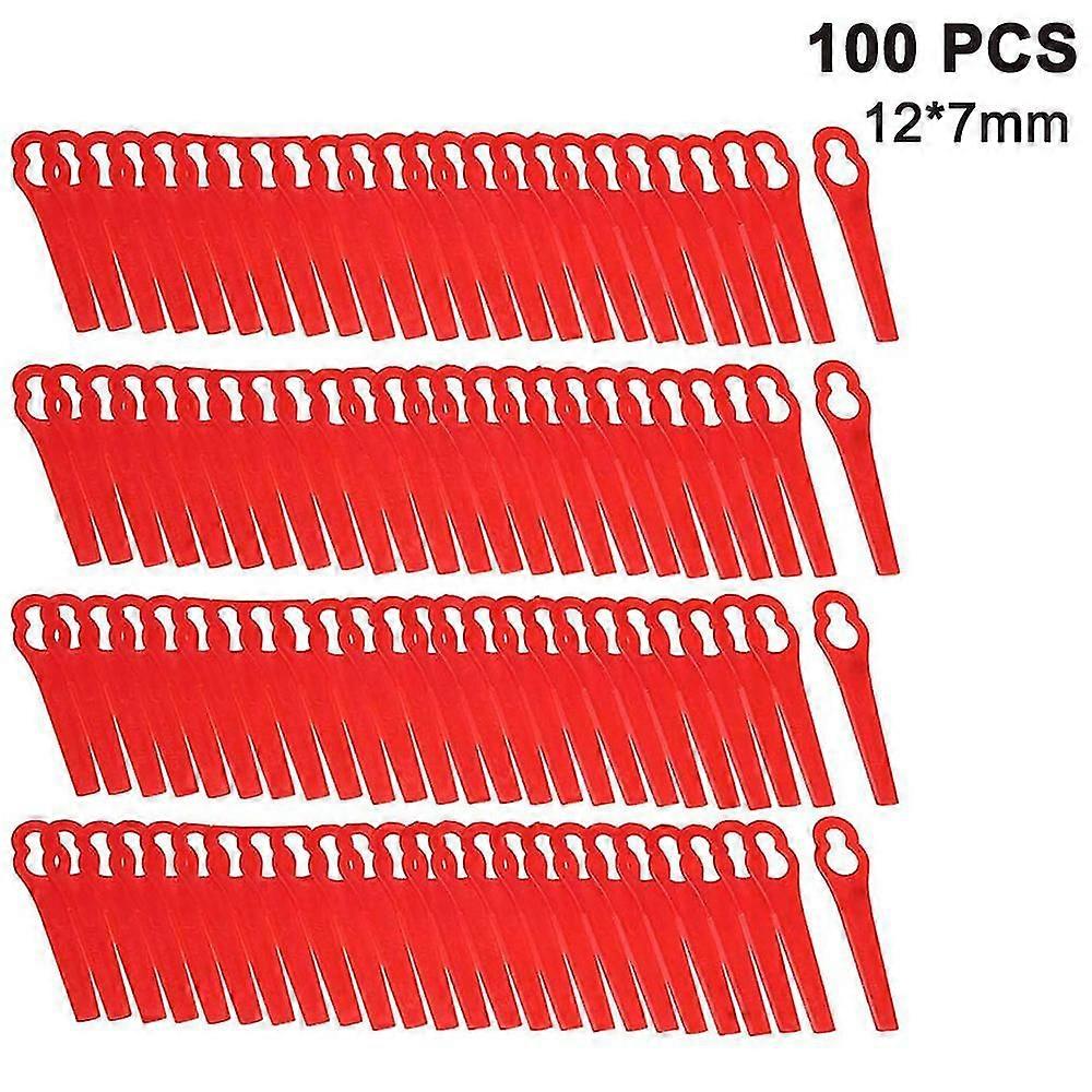 100 stk. plastgresstrimmerblader, trådløse strimmerblader