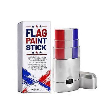 Rood-wit-blauwe gezichts- en lichaamsverfstick, zwarte sportoogmake-upstick, make-up voor voetbalfans, water- en zweetbestendige crèmeverf voor voetbal en honkbal.