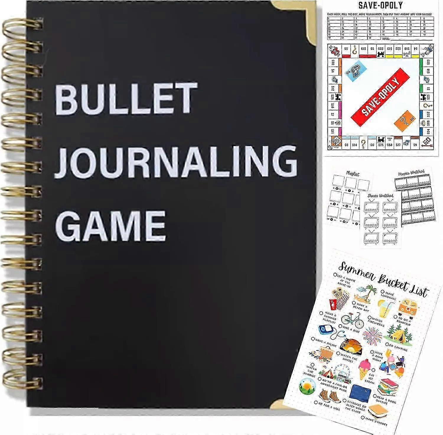 Bullet Journal Game, Double Spiral Wire-Binding, Finance Spending Tracker Bundle Notebook