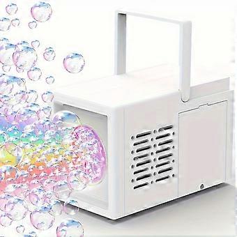Macchina per bolle di sapone portatile per feste, soffiatore di bolle manuale con bolle colorate, giocattolo da palcoscenico, regalo per bambini