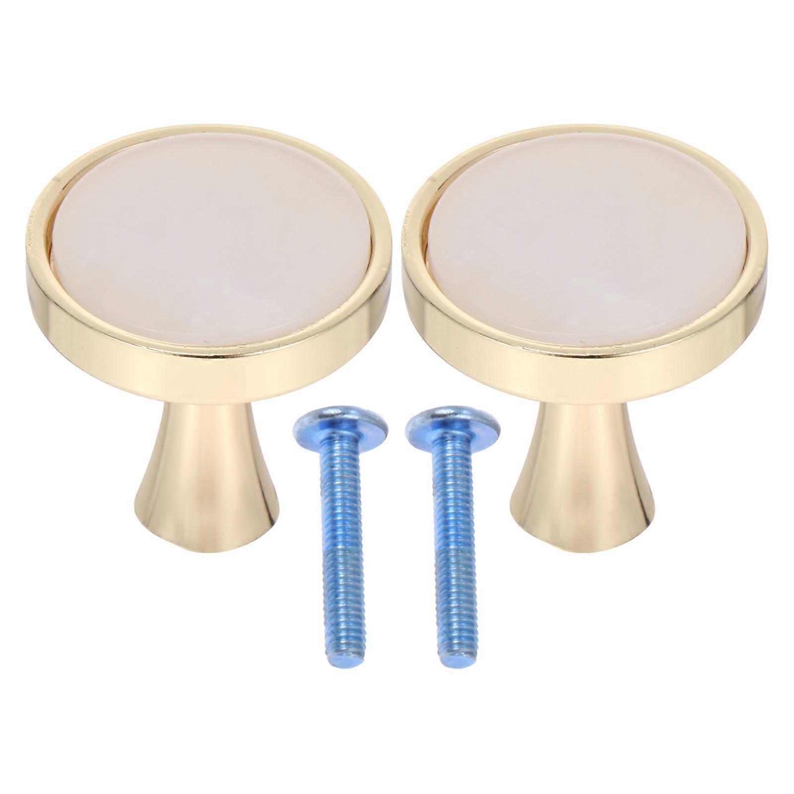 2pcs Cupboard Knobs Solid Zinc Alloy Handles Round Pull Knobs for Drawer Door