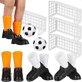Finger Soccer Game 2 Set Mini Soccer Goal Tabletop Football Toys with 4 Goals 2 Footballs 4 Pair Finger Shoes for Kids Party Favor Interactive Match T
