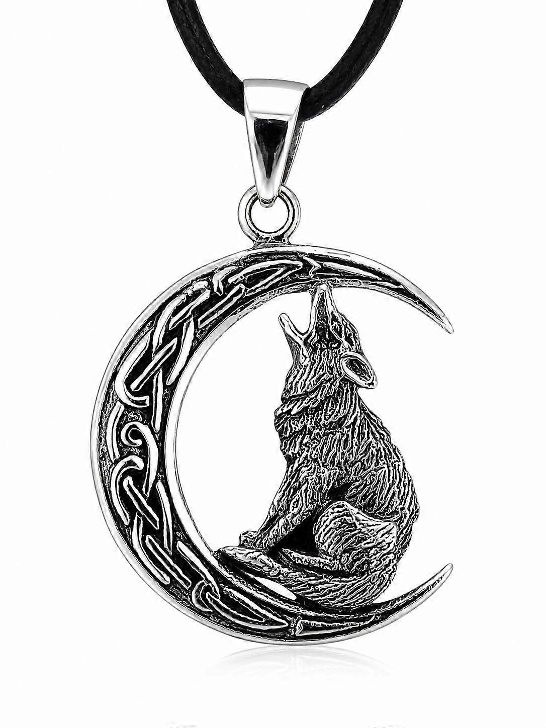 Wolf in the Moon 355 with Snake Chain - Silver
