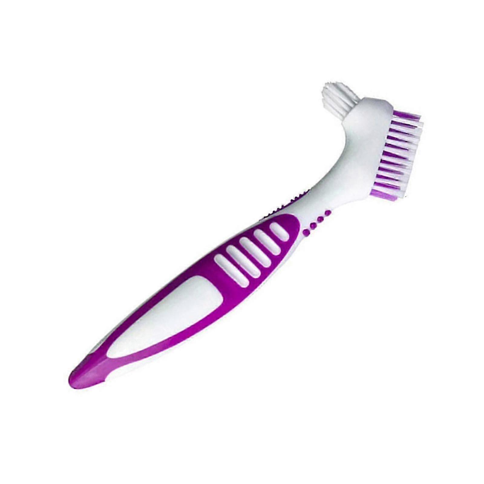 1pc Denture Teeth Brush Easy Grip Handle Double Sided Toothbrushes [MI]