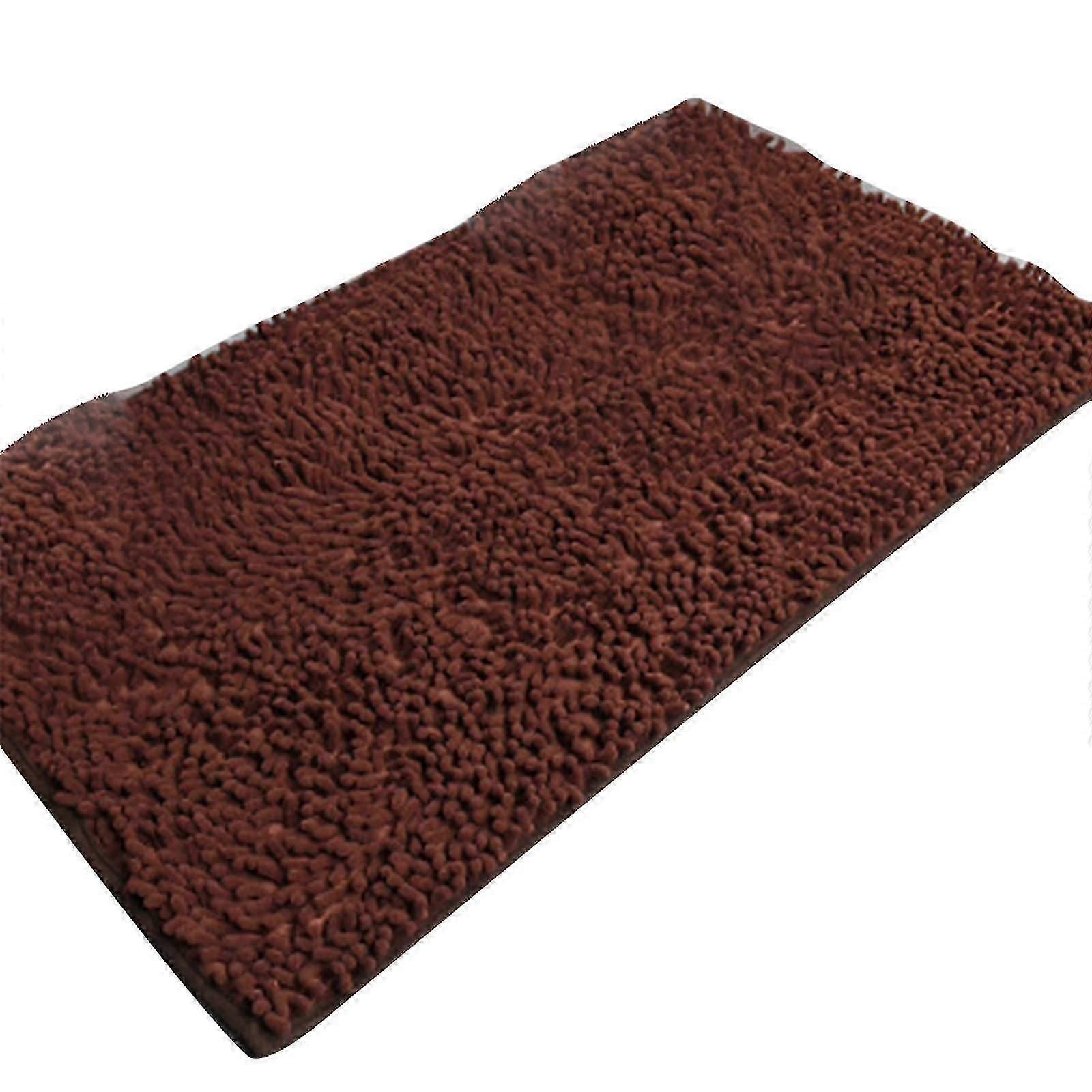 Comfortable chenille bath mat for bathroom with non-slip base