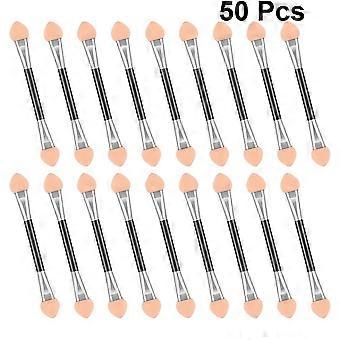 50 Stück Lidschattenpinsel, doppelseitiger Lidschatten-Schwammapplikator, ovale Augenpinsel mit Schwammspitze ( )