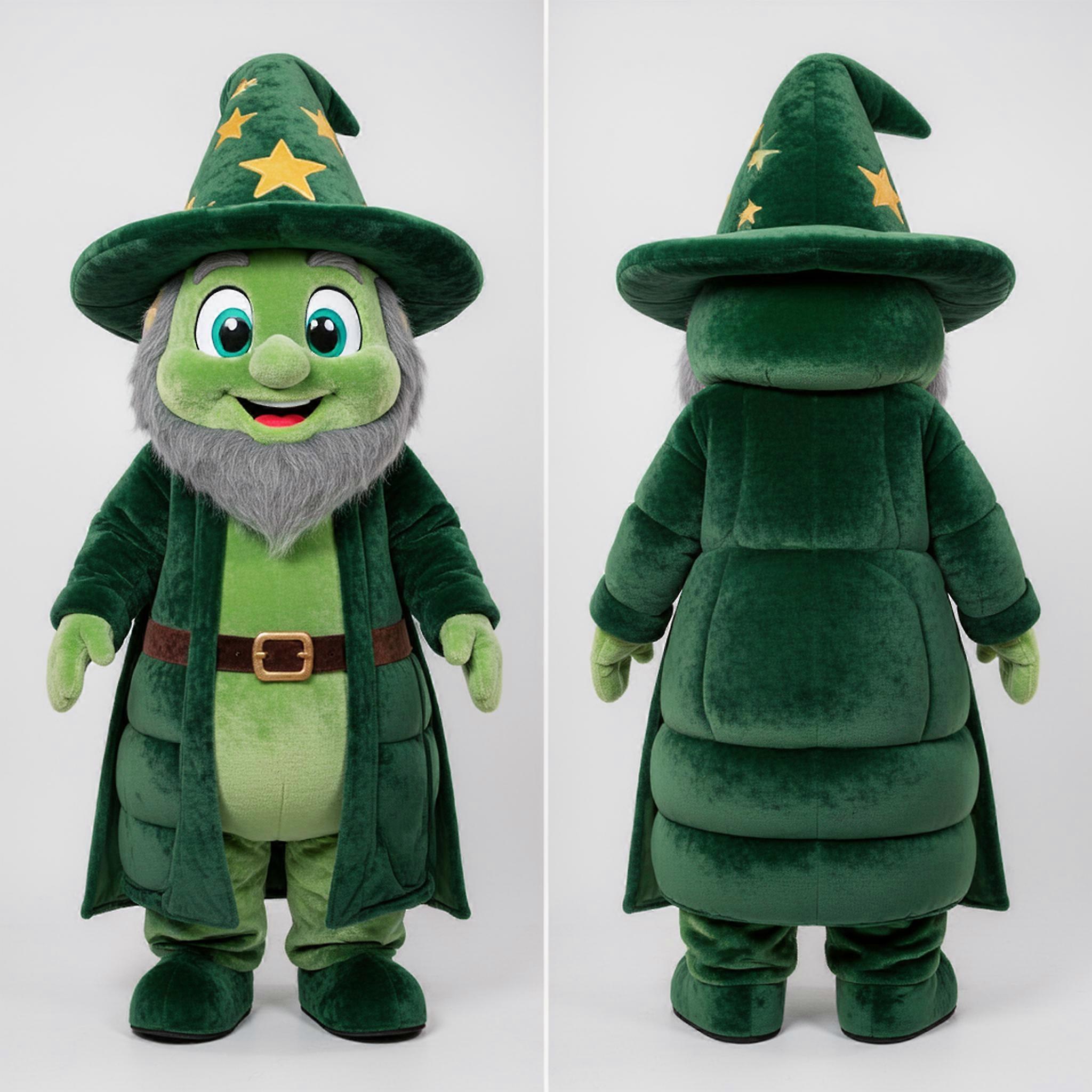 MASTICOT Emerald Green Broad Shouldered Wizard Mascot
