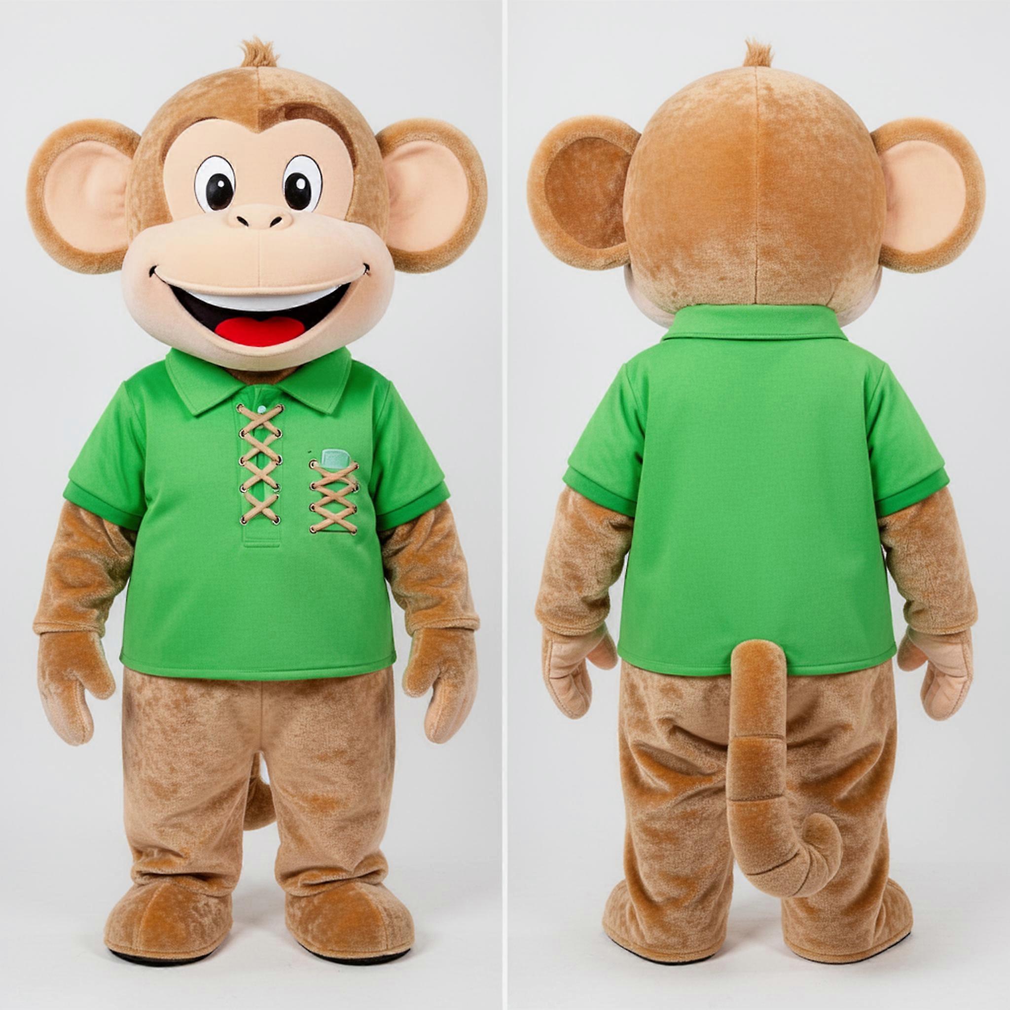 MASTICOT Tan Velvety Cartoon Monkey Mascot