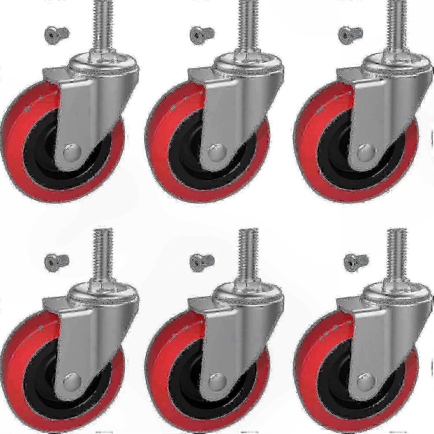 Heavy-Duty Post Mount Creeper Wheels 6-Pack compatible with Workshop Carts