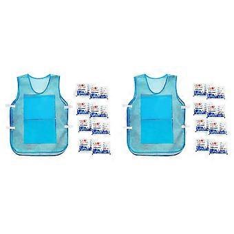 2X Cooling Vest Summer Cooling Clothes Ice Vest Cool Sunstroke Protective Clothes Reusable Ice Vest for Running