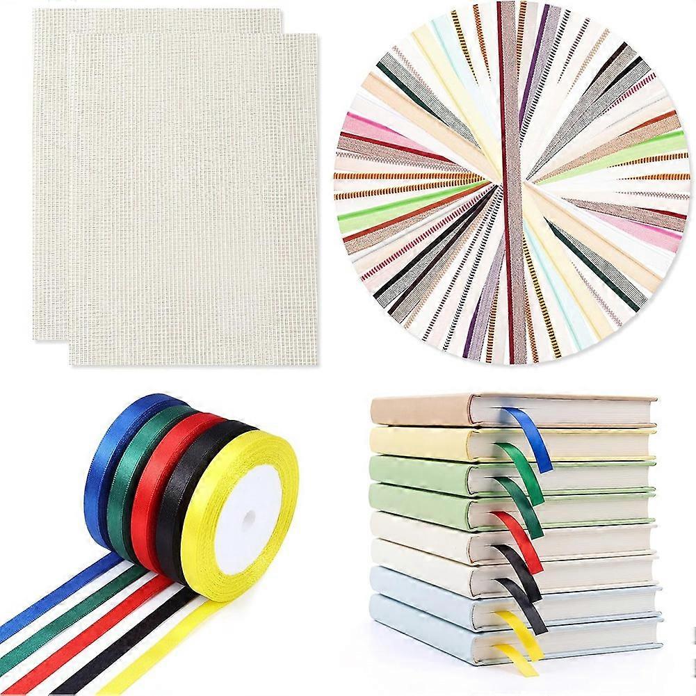 Complete Bookbinding Tool Kit, Including Bookbinding Cloth, Binding Tape, and Colored Ribbons-for DIY Crafting
