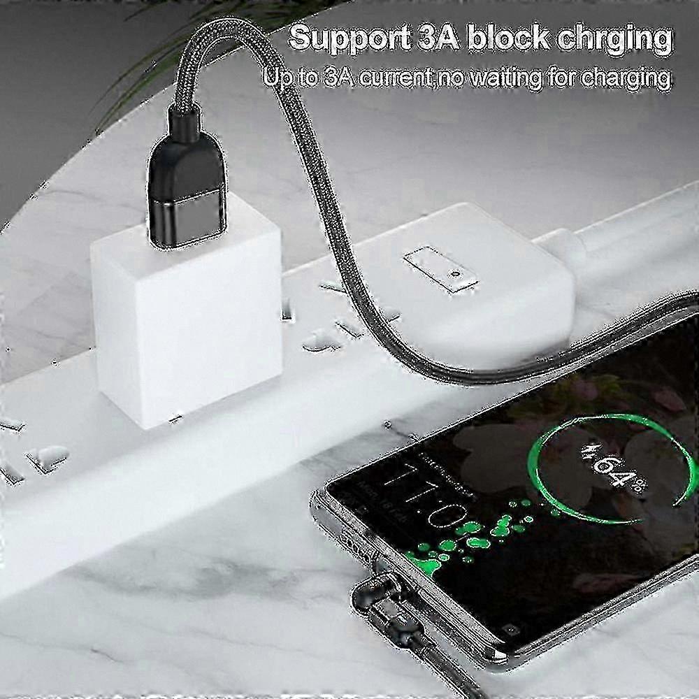 360 Rotating Charger Cable - Nylon Braid compatible with Fast Phone Charging