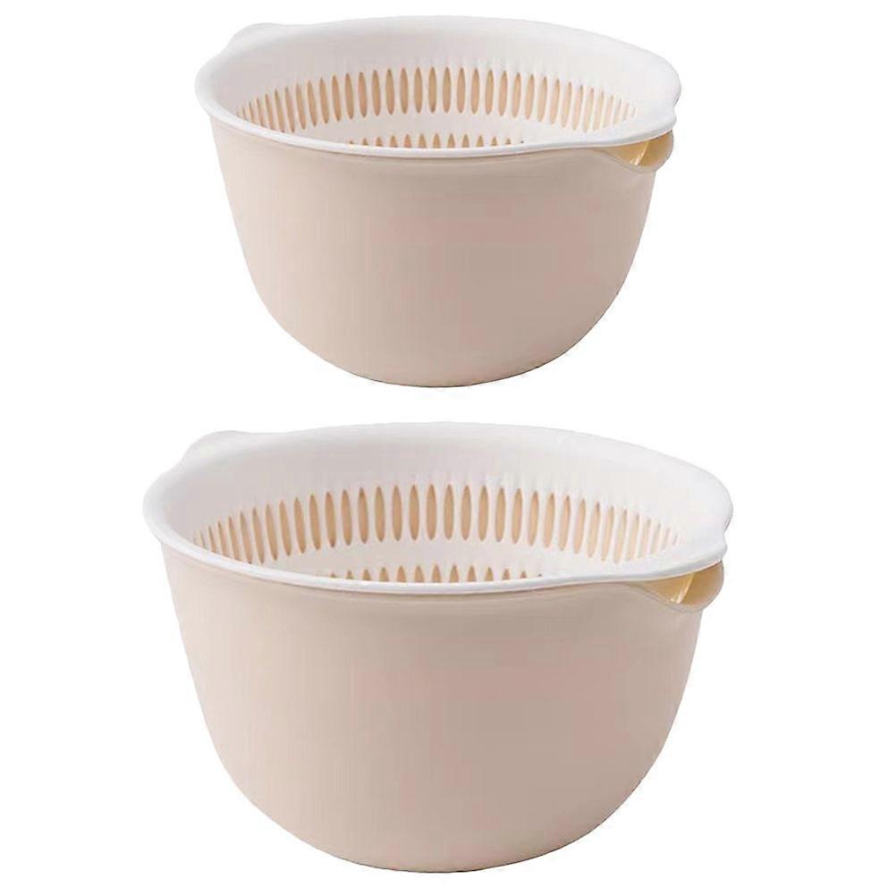 Fruit Drain Basket Kitchen Draining Basket for Storage Use 2Sets
