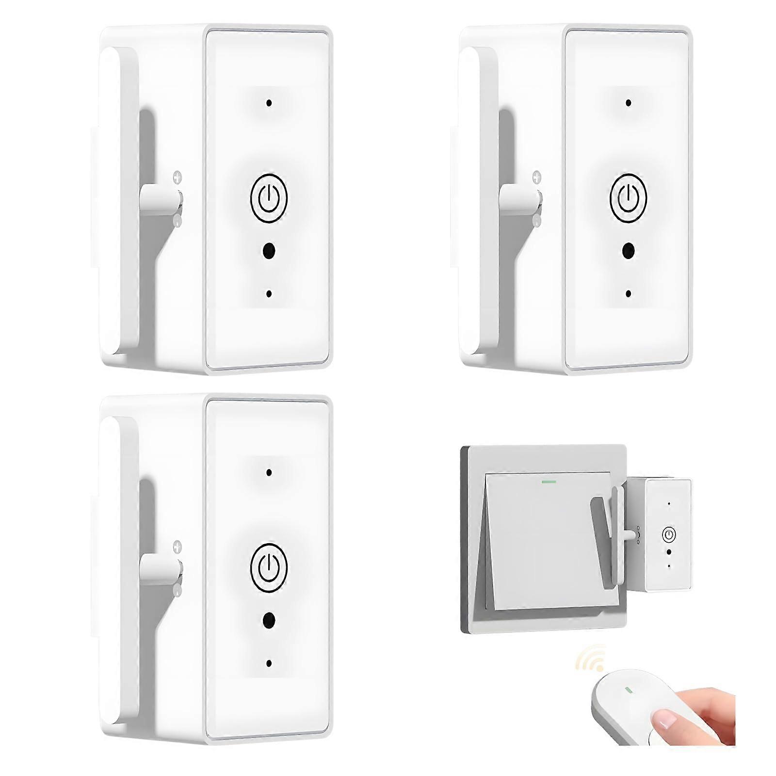 Smart Light Switch with Remote Control, Single Pole Wall Switch No Hub Required, Neutral Wire, 3 Pcs