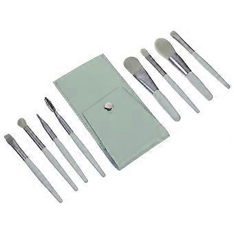 Dark Green Travel Makeup Brushes Soft Cosmetics Tools for 2Sets