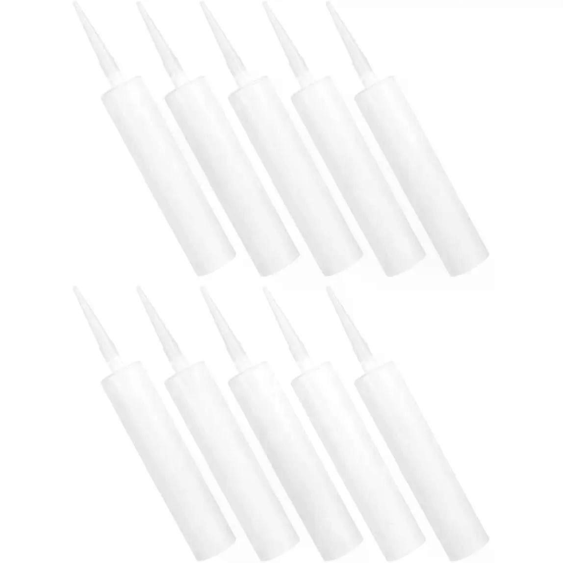10Pcs Empty Caulk Tubes White Refillable Sealant for DIY Repairs