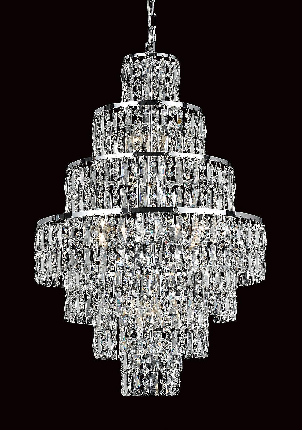 New York 8 Light Chrome Czech Crystal Ceiling