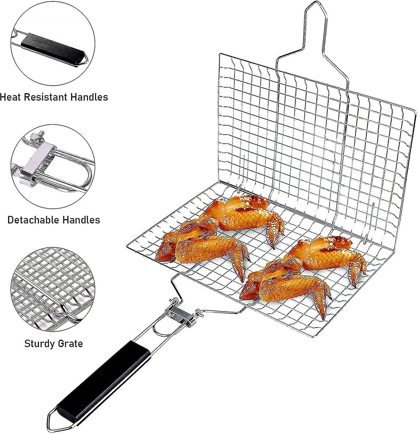 Portable Grilling Basket,portable Bbq Basket,for Fish,vegetables,steak