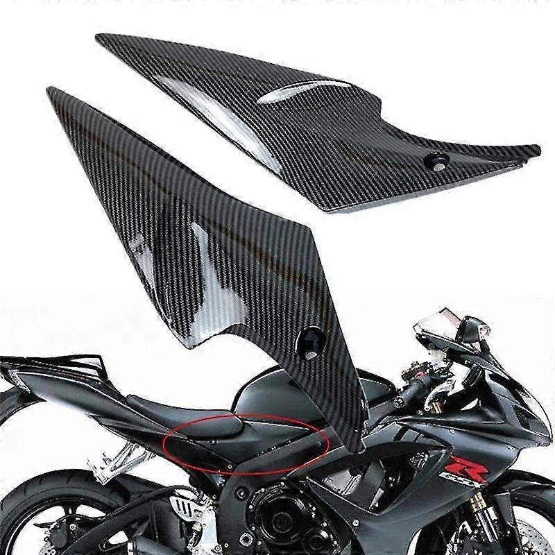 Accessori Pannelli di copertura laterale del serbatoio nero carbone for Suzuki GSXR 600 750 2006 2007 K6 GSX-R Moto (Color : Carbon