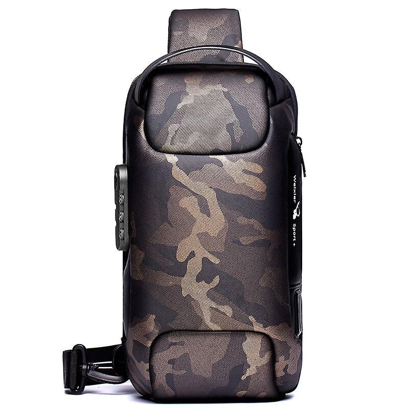 メンズUSBチェストバッグ防水オックスフォードファッション男性ランカジュアルメッセンジャーバッグ大容量ショルダーバッグ