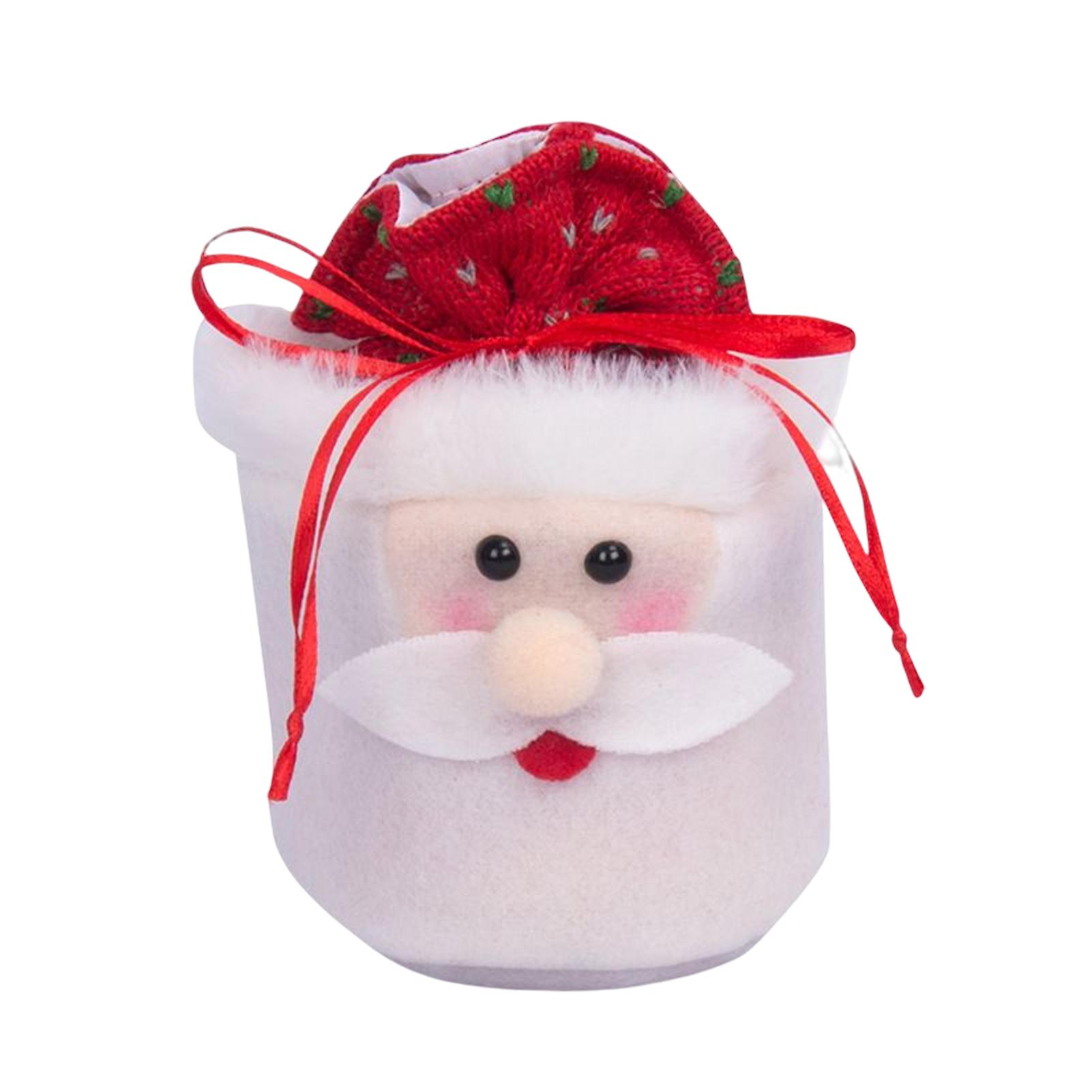 Christmas Candy Bags Small Xmas Snacks Container With Drawstring No Handles Cute Candy Bags
