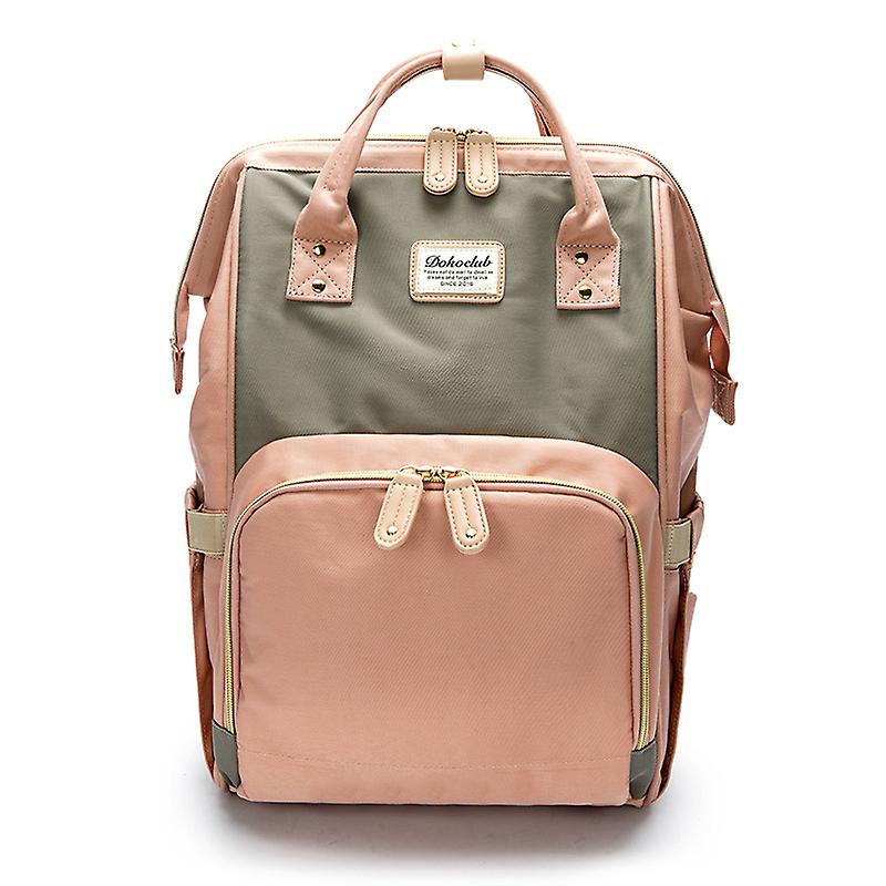 Color Blocking Diaper Bag Large Capacity Backpack Mummy Bag Style05