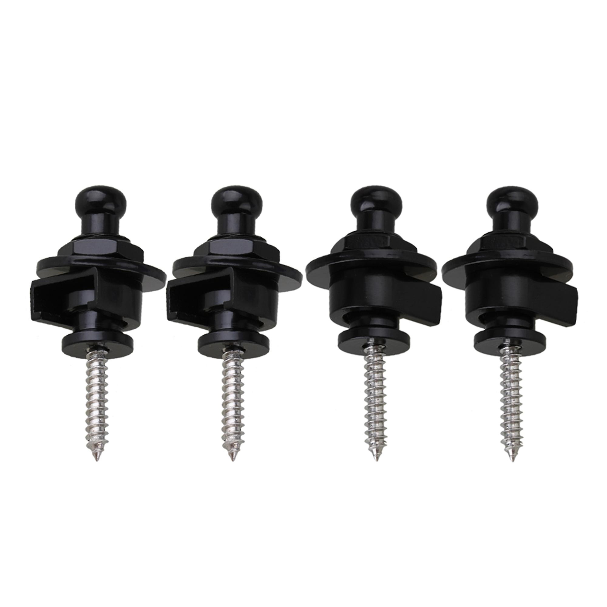 4 x Black Strap locks Skidproof For Electric Guitar Bass