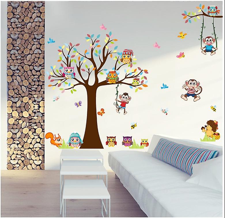 A set of tree bird animal wall decals Wall Stickers for Bedroom Kids