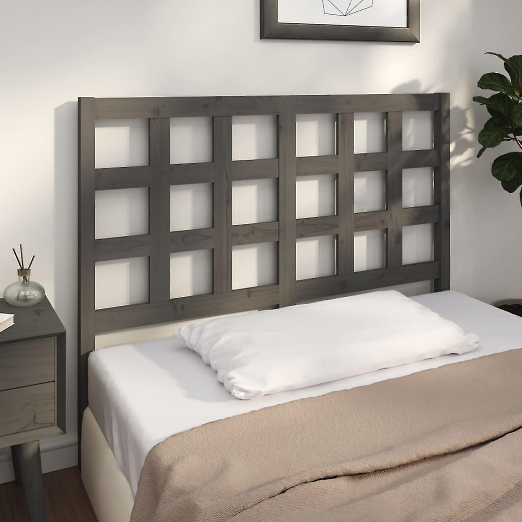 Headboard Grey 125.5x4x100 cm Solid Pine Wood