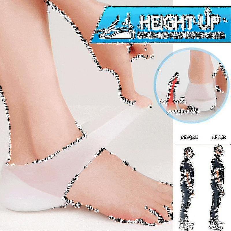 1 paire d’amplificateurs de semelle dissimulés Invisible Height Increase Silicone Insoles Pads