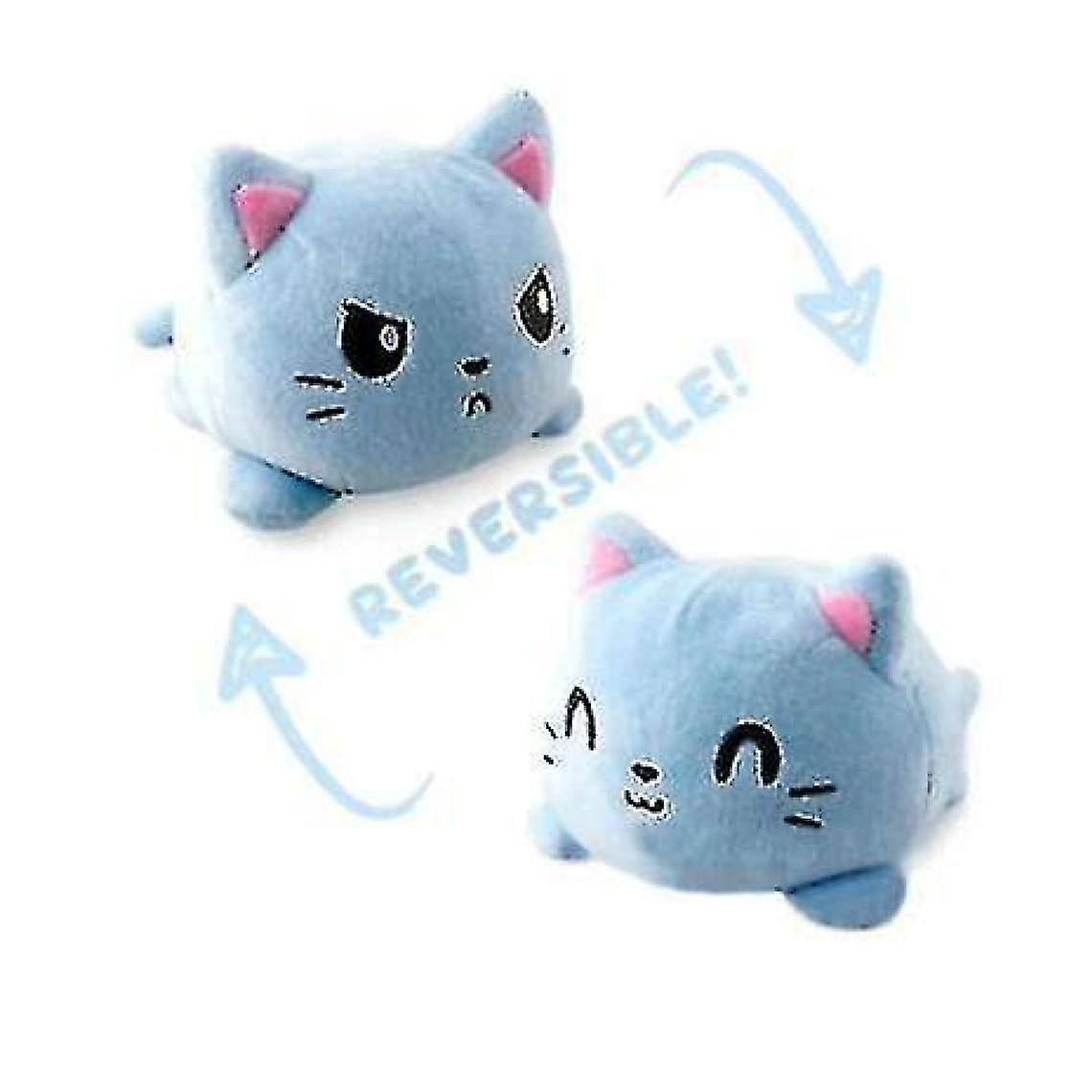 Children's Soft And Reversible Animal Stuffed Octopus In A Good Mood, Cute Plush Cat Double-sided Flip
