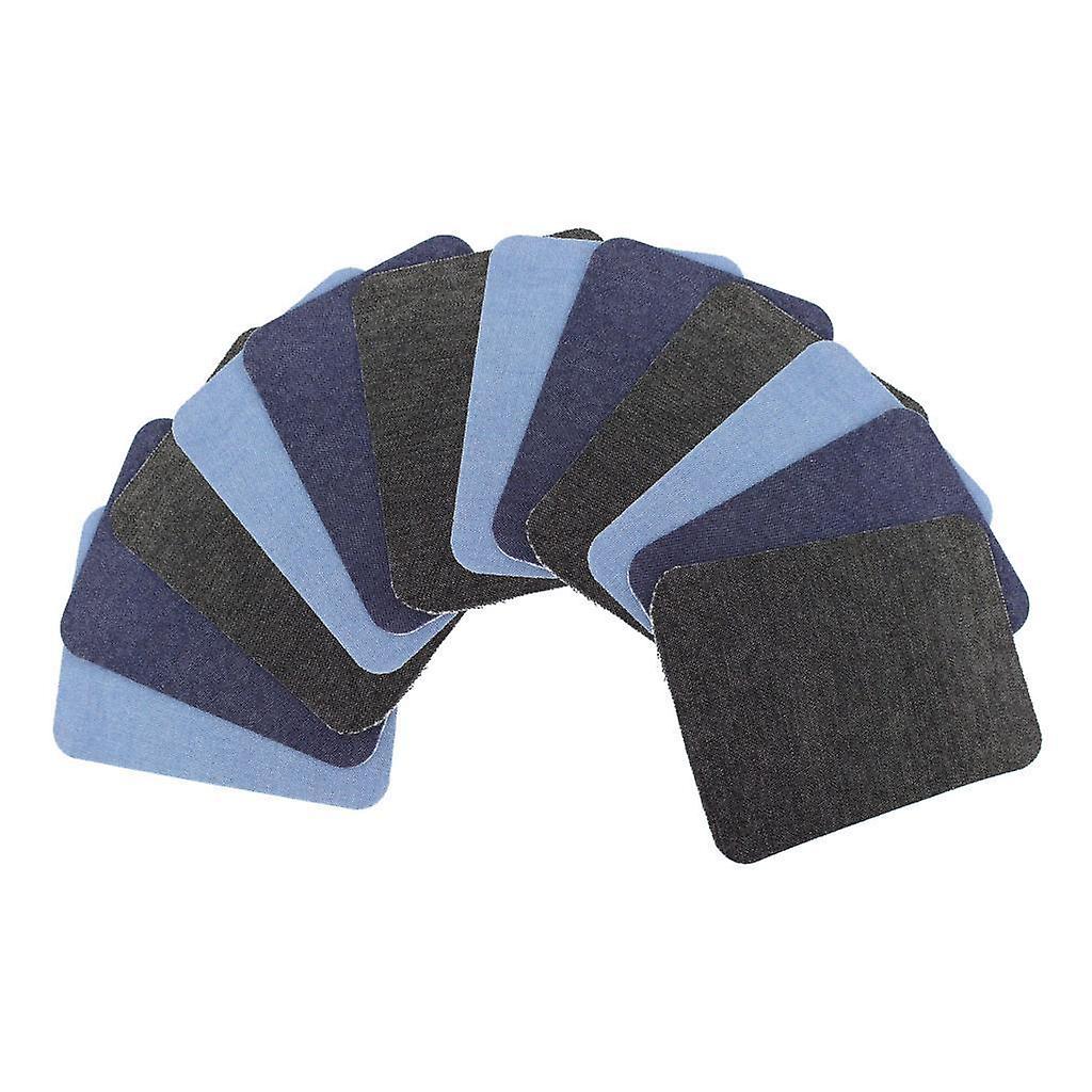 12pcs Denim Sewing Patch Jeans Pants Coats Rectangle Cotton DIY Patch