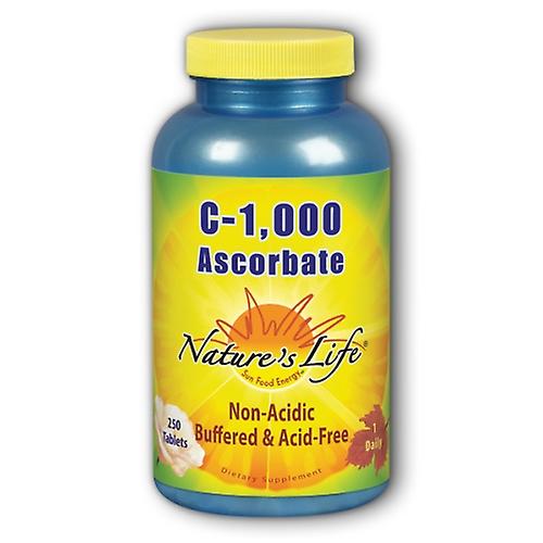 Nature's Life Ascorbate C,1000 mg ,250 tabs (Pack of 6)