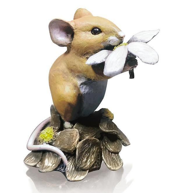 Mouse With Daisy Sculptures & Statues