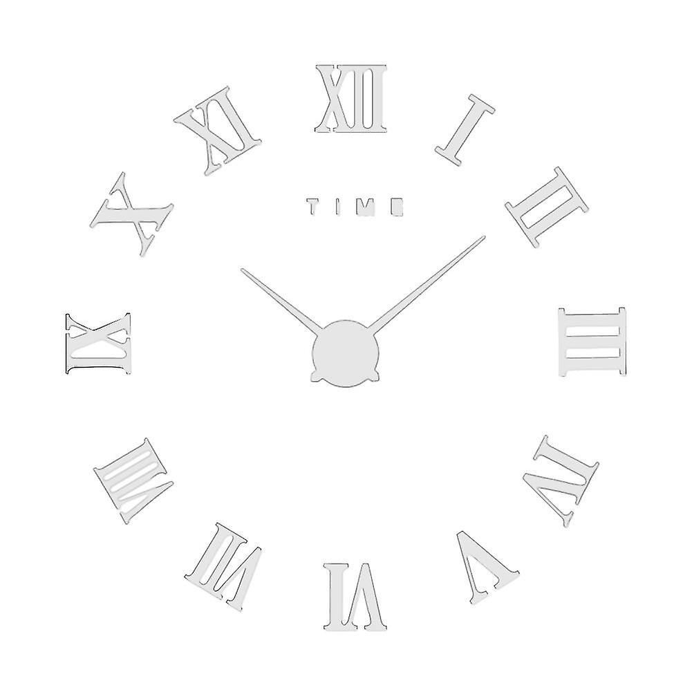 ローマ数字アクリル鏡面DIYステッカーウォールクロックリビングルームの装飾